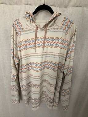 Howler Brothers Loggerhead Hoody Men's Cream Patterned Sun Hoodie